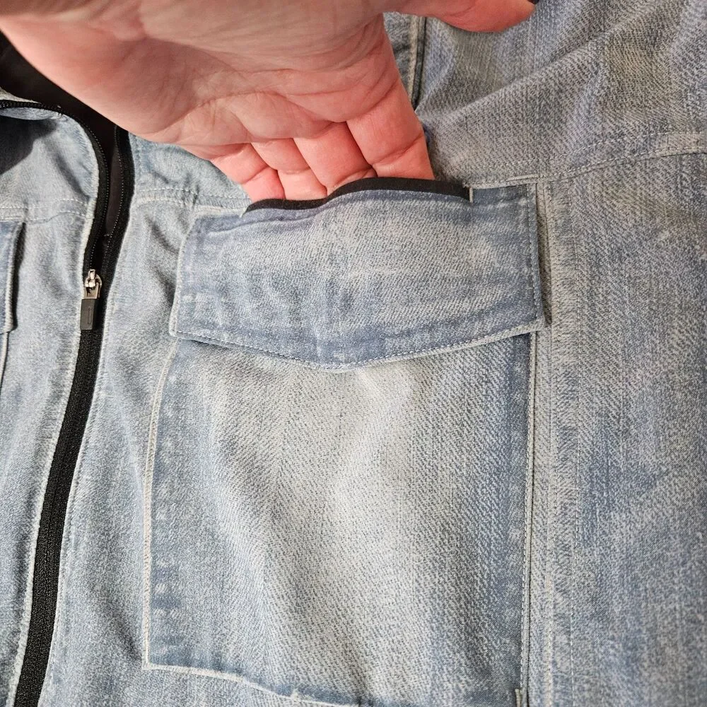 LUCY indiGO Activewear "Denim" Jacket Size Medium - Picture 7 of 7